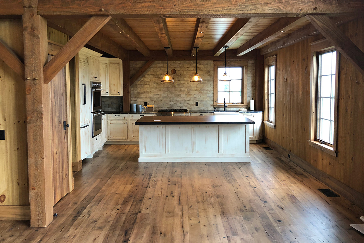 reclaimed wood flooring in residential home