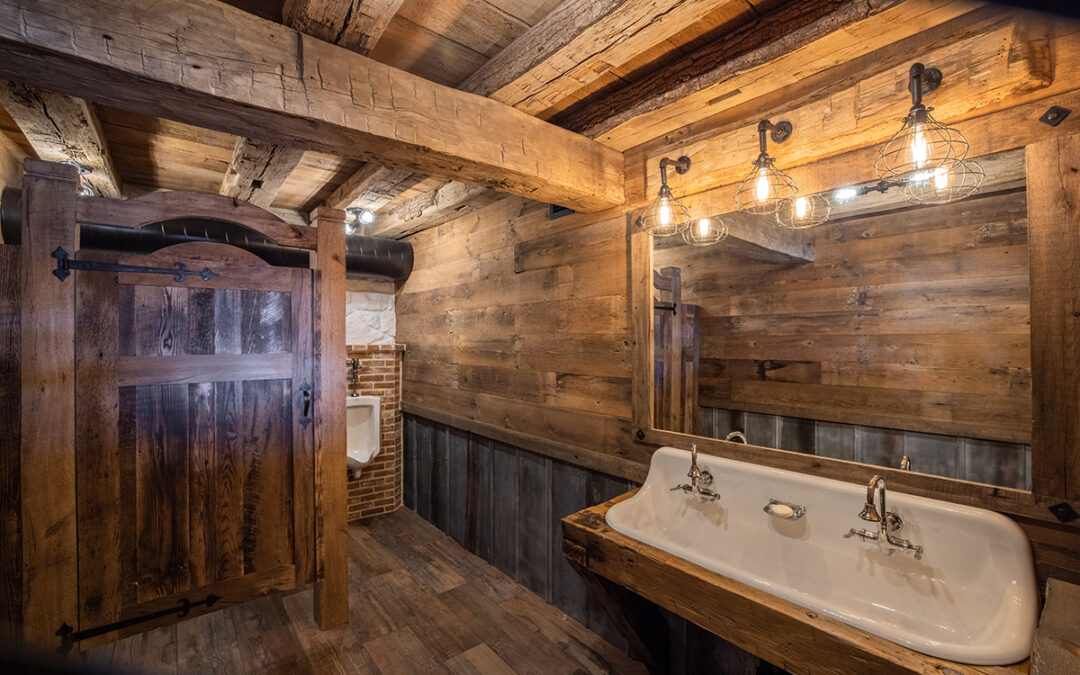 Reclaimed wood bathroom.