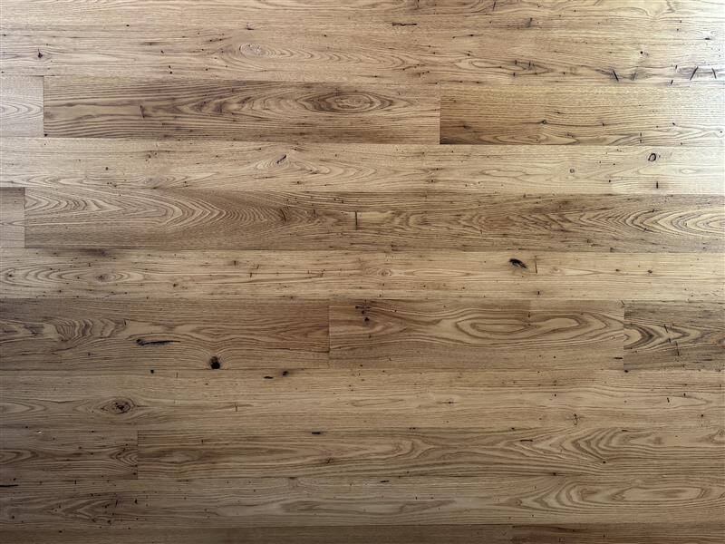 American chestnut wood ceiling planking filled with worm holes